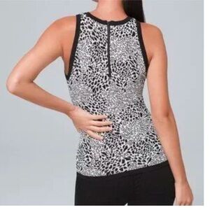 White House Black Market Women's Jacquard Halter Neck Sweater White Black Small